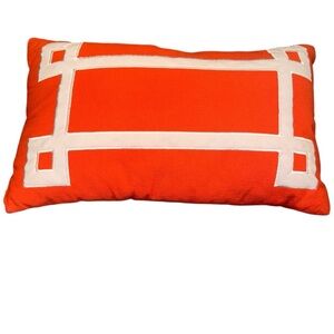 12” X 20” Rectangular Oblong Accent Pillow Orange & Cream